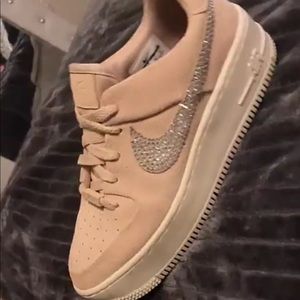 Costom Air Force One’s felt material with rhinestones, paid $200 asking $80 OBO